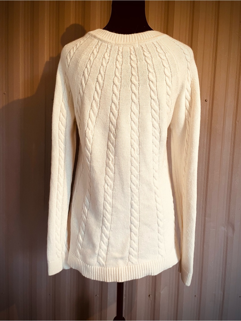 Boden Women’s Sweater Cable Knit Wool Alpaca Blend Ivory Cream Chunky sz M - Picture 5 of 13